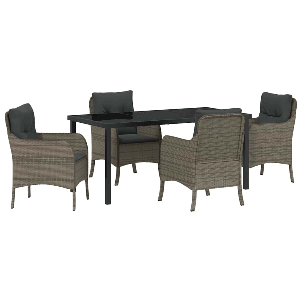 Have Spisebordssæt med pude 5 pcs Grå polyrattan