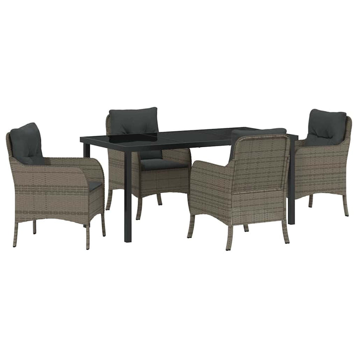 Have Spisebordssæt med pude 5 pcs Grå polyrattan