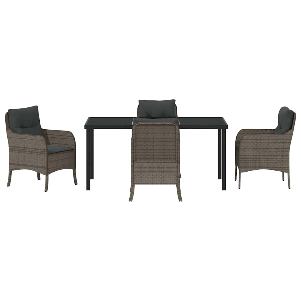 Have Spisebordssæt med pude 5 pcs Grå polyrattan