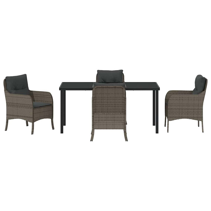 Have Spisebordssæt med pude 5 pcs Grå polyrattan