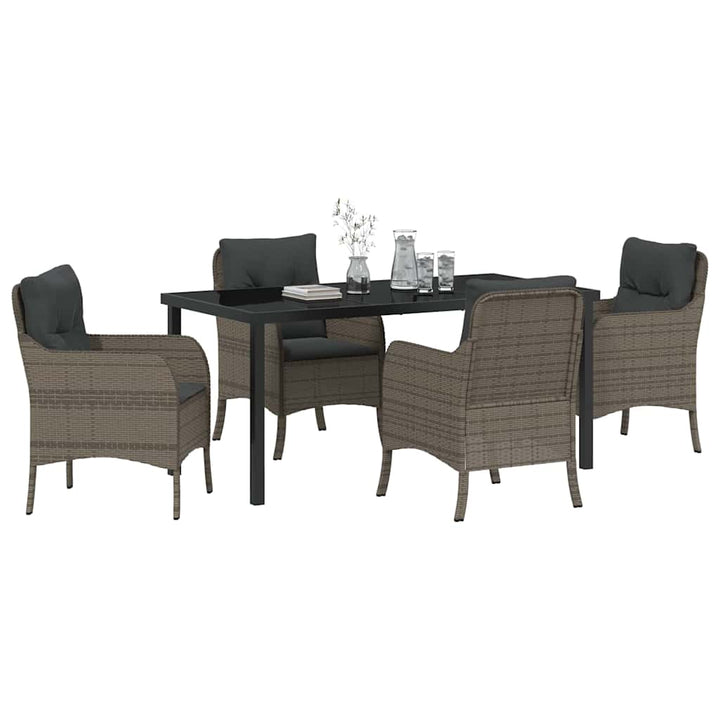Have Spisebordssæt med pude 5 pcs Grå polyrattan