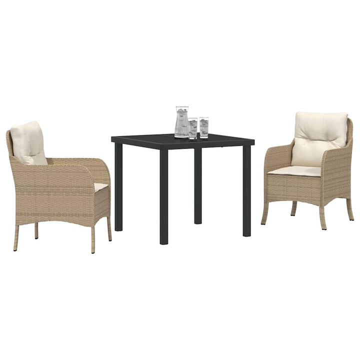 Have Spisebordssæt med pude 3 pcs Beige polyrattan