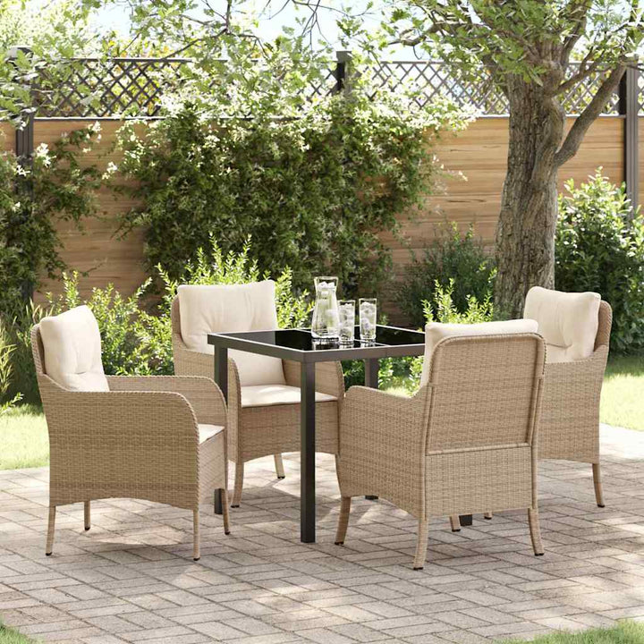 Have Spisebordssæt med pude 5 pcs Beige polyrattan