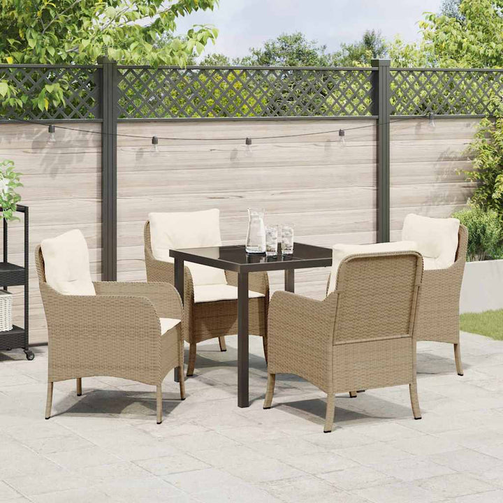 Have Spisebordssæt med pude 5 pcs Beige polyrattan