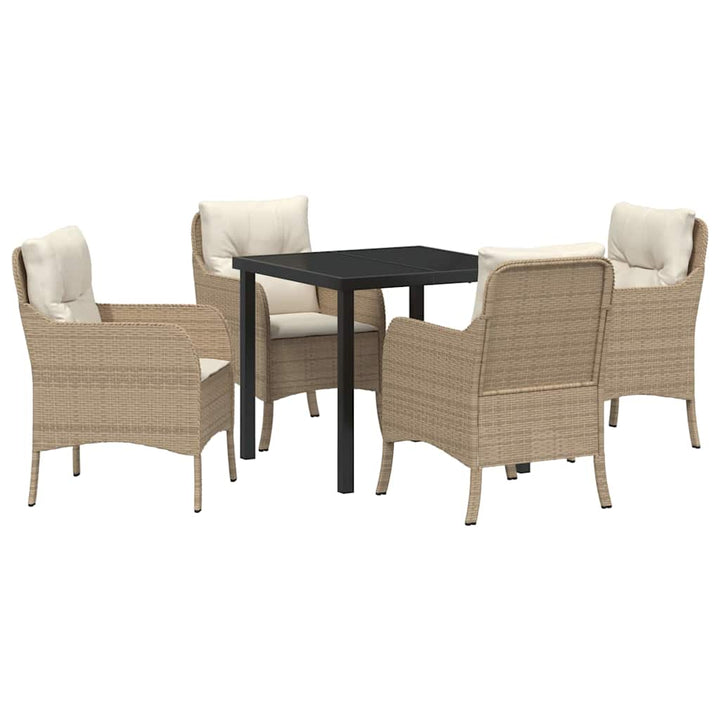 Have Spisebordssæt med pude 5 pcs Beige polyrattan