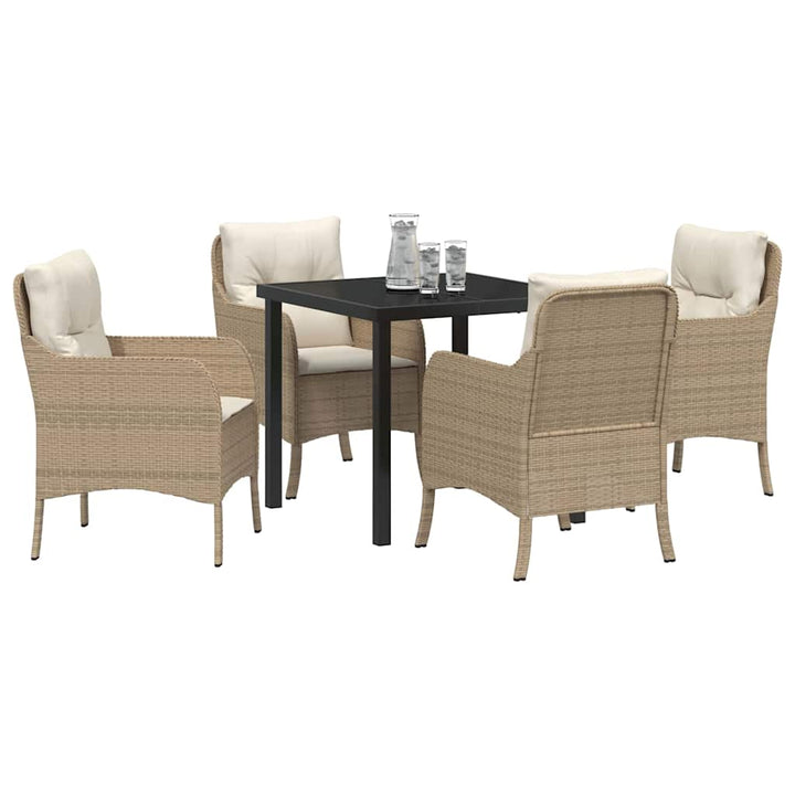 Have Spisebordssæt med pude 5 pcs Beige polyrattan