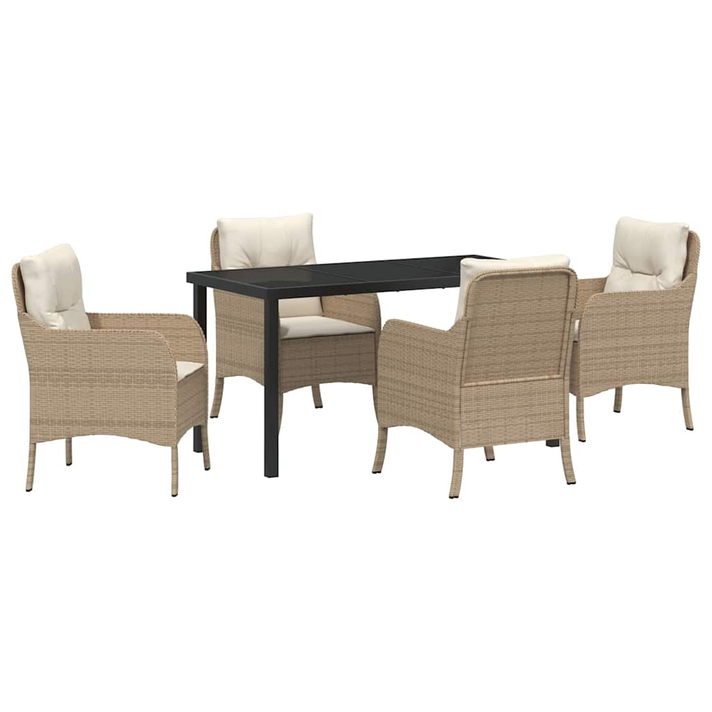 Have Spisebordssæt med pude 5 pcs Beige polyrattan