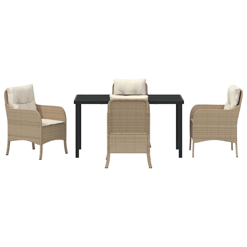 Have Spisebordssæt med pude 5 pcs Beige polyrattan