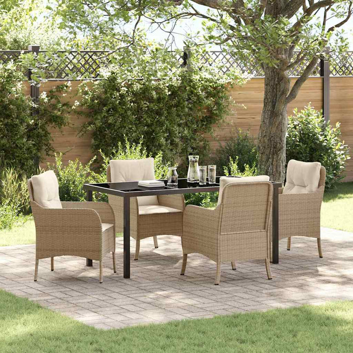 Have Spisebordssæt med pude 5 pcs Beige polyrattan