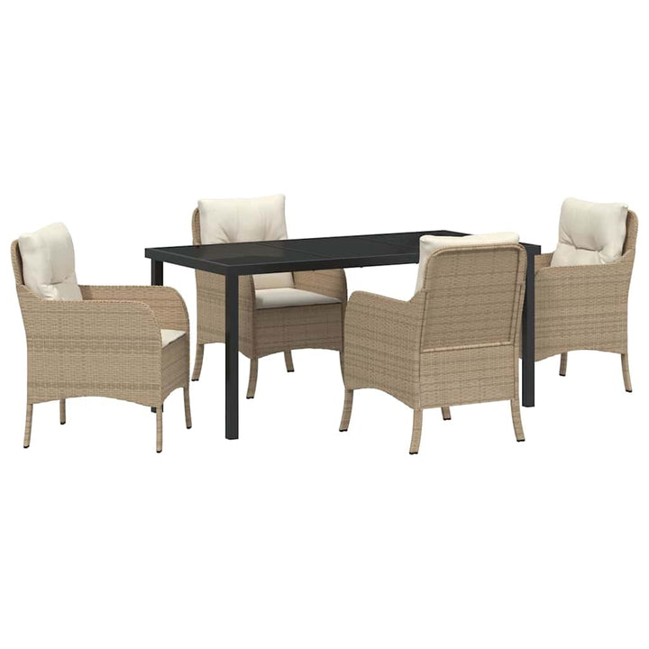 Have Spisebordssæt med pude 5 pcs Beige polyrattan
