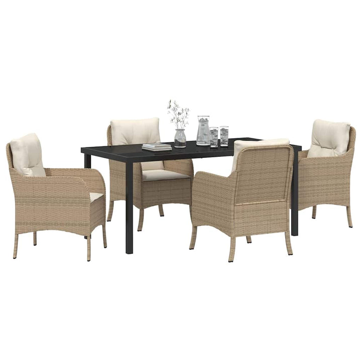 Have Spisebordssæt med pude 5 pcs Beige polyrattan
