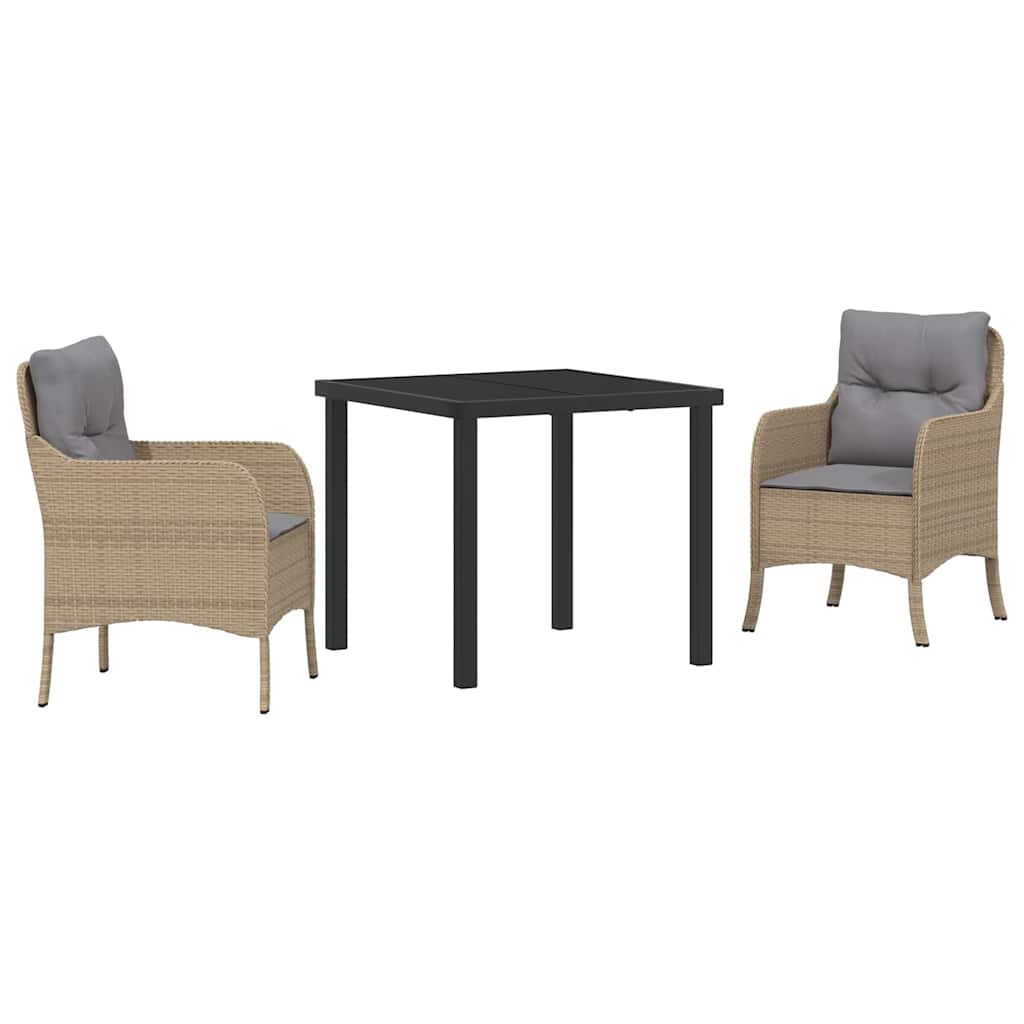 Have Spisebordssæt med pude 3 pcs Beige polyrattan