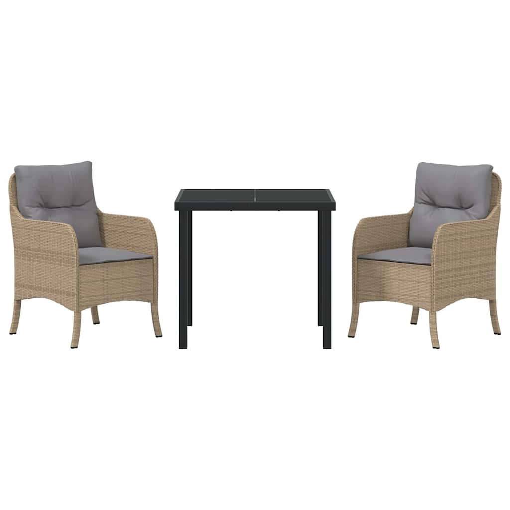 Have Spisebordssæt med pude 3 pcs Beige polyrattan