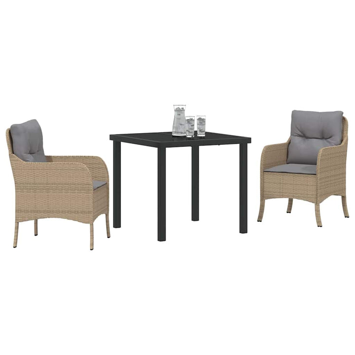Have Spisebordssæt med pude 3 pcs Beige polyrattan