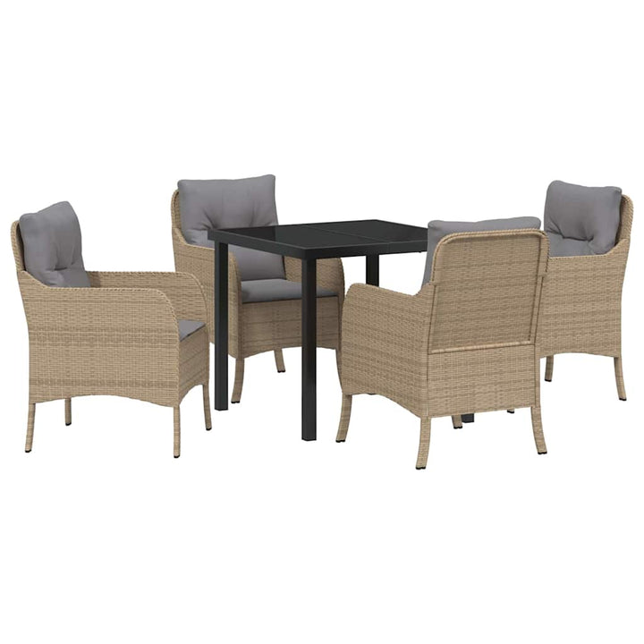 Have Spisebordssæt med pude 5 pcs Beige polyrattan