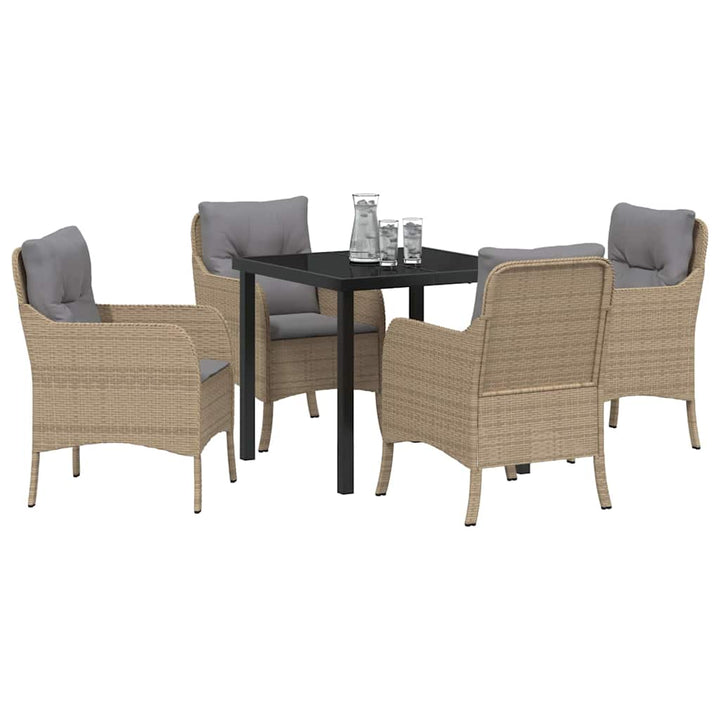 Have Spisebordssæt med pude 5 pcs Beige polyrattan