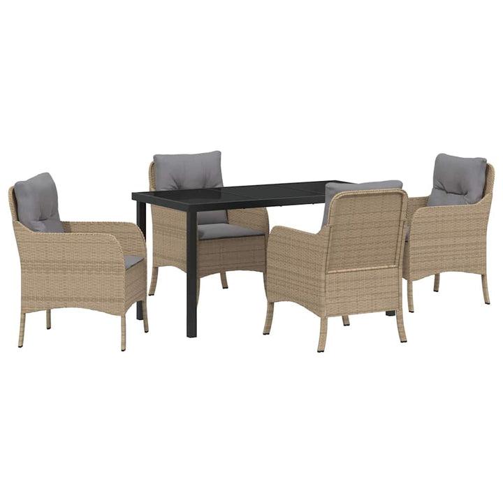 Have Spisebordssæt med pude 5 pcs Beige polyrattan
