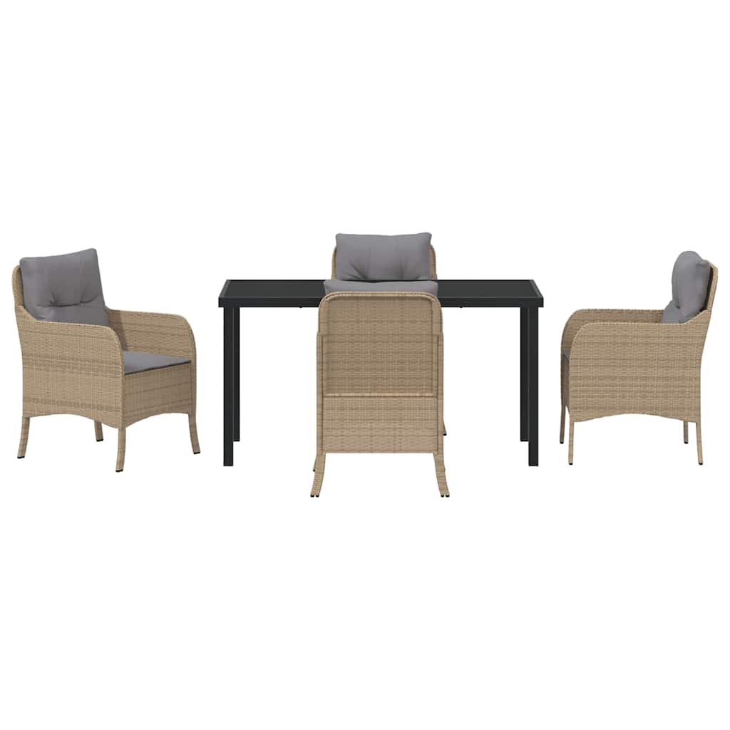 Have Spisebordssæt med pude 5 pcs Beige polyrattan