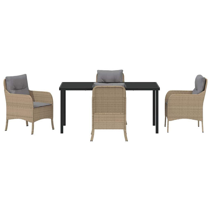 Have Spisebordssæt med pude 5 pcs Beige polyrattan