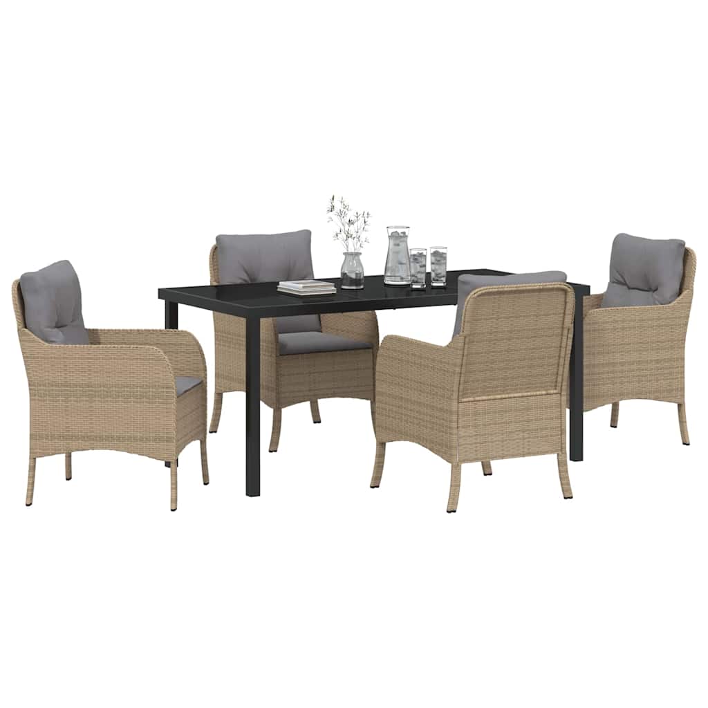 Have Spisebordssæt med pude 5 pcs Beige polyrattan