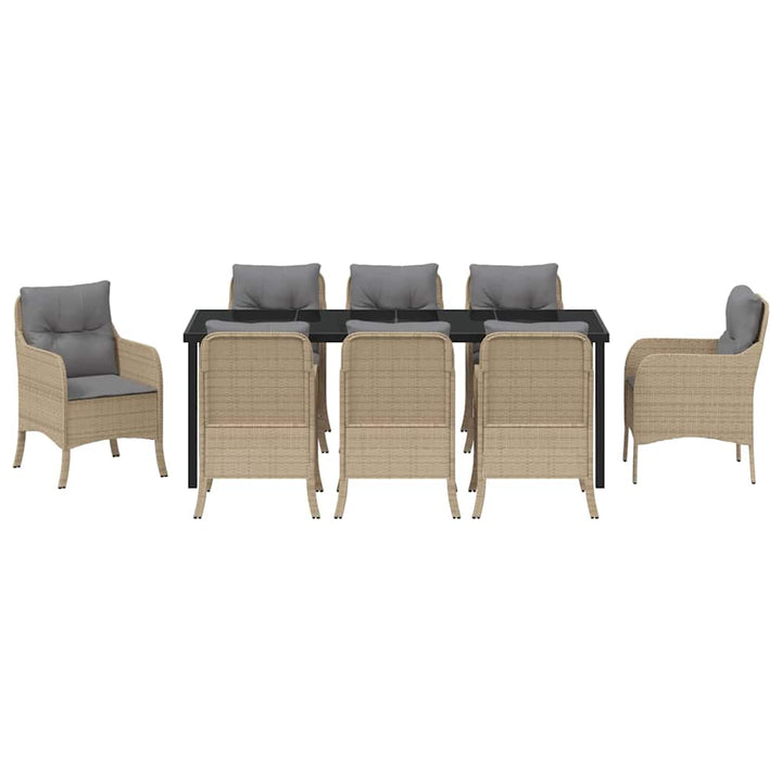 Have Spisebordssæt med pude 9 pcs Beige polyrattan