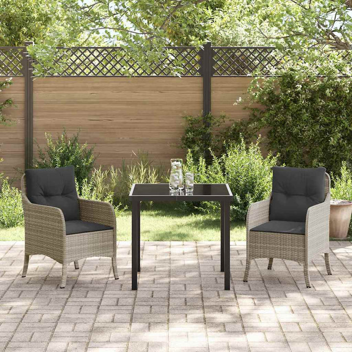 Have Spisebordssæt med pude 3 pcs Lysegrå polyrattan