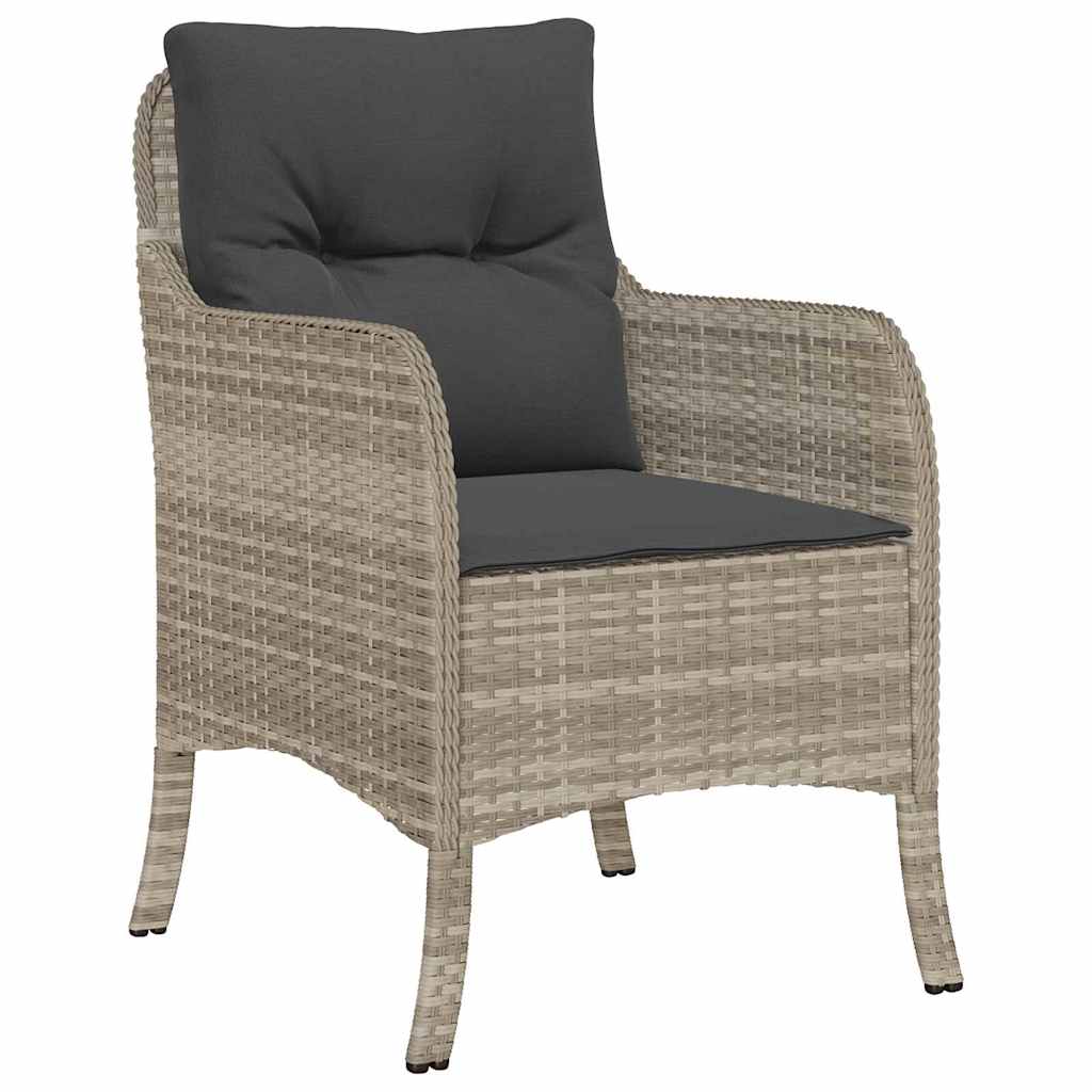 Have Spisebordssæt med pude 5 pcs Lysegrå polyrattan