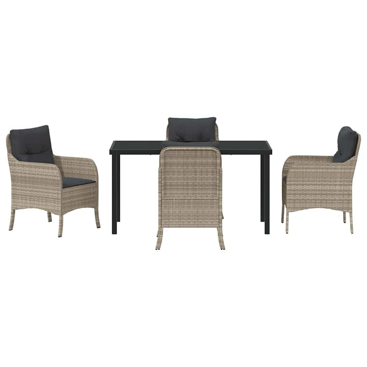 Have Spisebordssæt med pude 5 pcs Lysegrå polyrattan