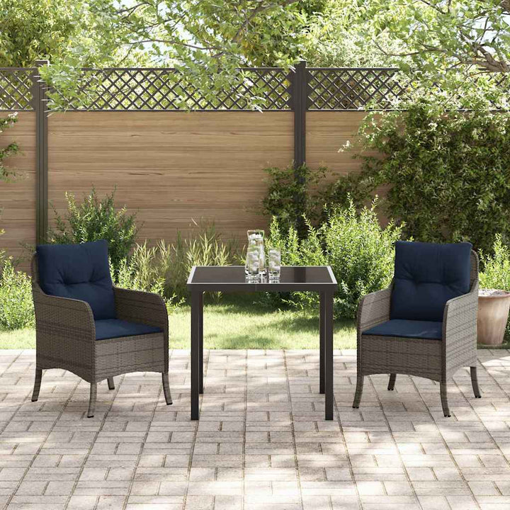 Have Spisebordssæt med pude 3 pcs Grå polyrattan