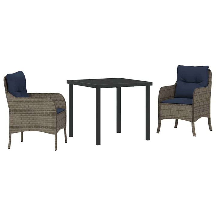 Have Spisebordssæt med pude 3 pcs Grå polyrattan