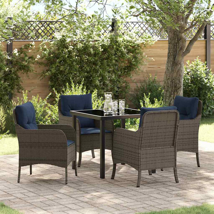 Have Spisebordssæt med pude 5 pcs Grå polyrattan