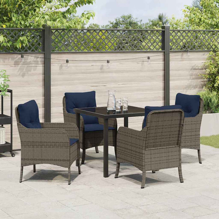Have Spisebordssæt med pude 5 pcs Grå polyrattan