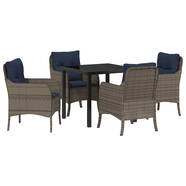 Have Spisebordssæt med pude 5 pcs Grå polyrattan