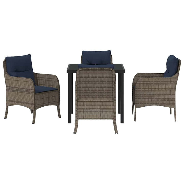 Have Spisebordssæt med pude 5 pcs Grå polyrattan