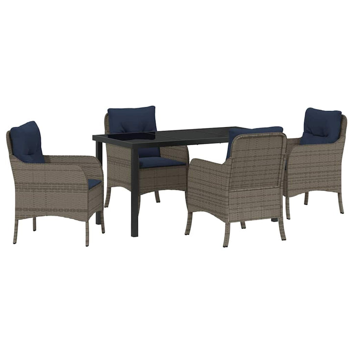 Have Spisebordssæt med pude 5 pcs Grå polyrattan