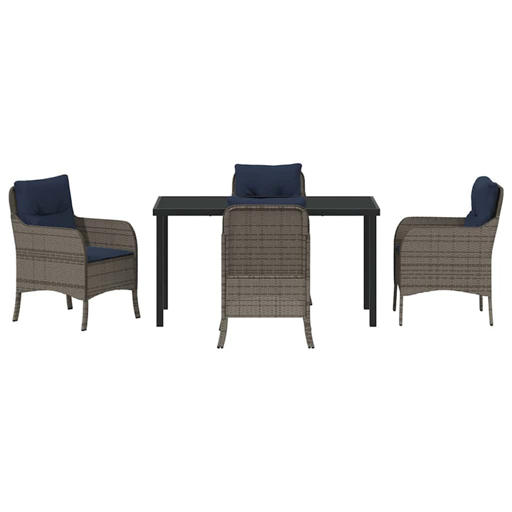 Have Spisebordssæt med pude 5 pcs Grå polyrattan