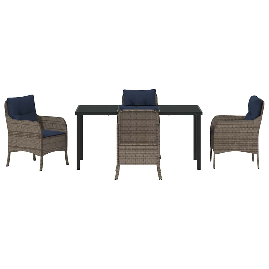 Have Spisebordssæt med pude 5 pcs Grå polyrattan