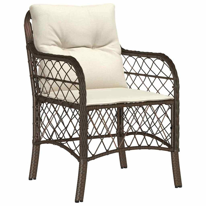 Have Spisebordssæt med pude 5 pcs Brun polyrattan