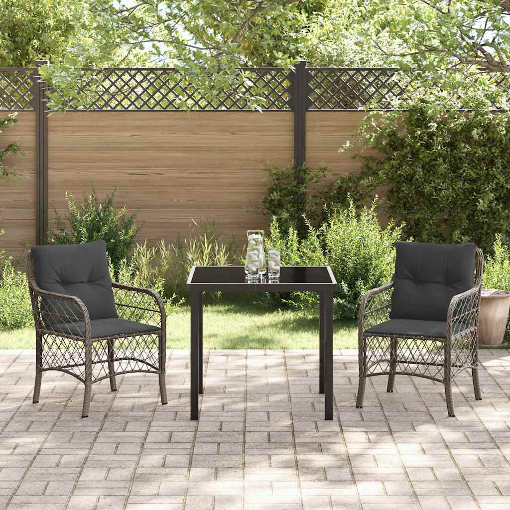 Have Spisebordssæt med pude 3 pcs Grå polyrattan