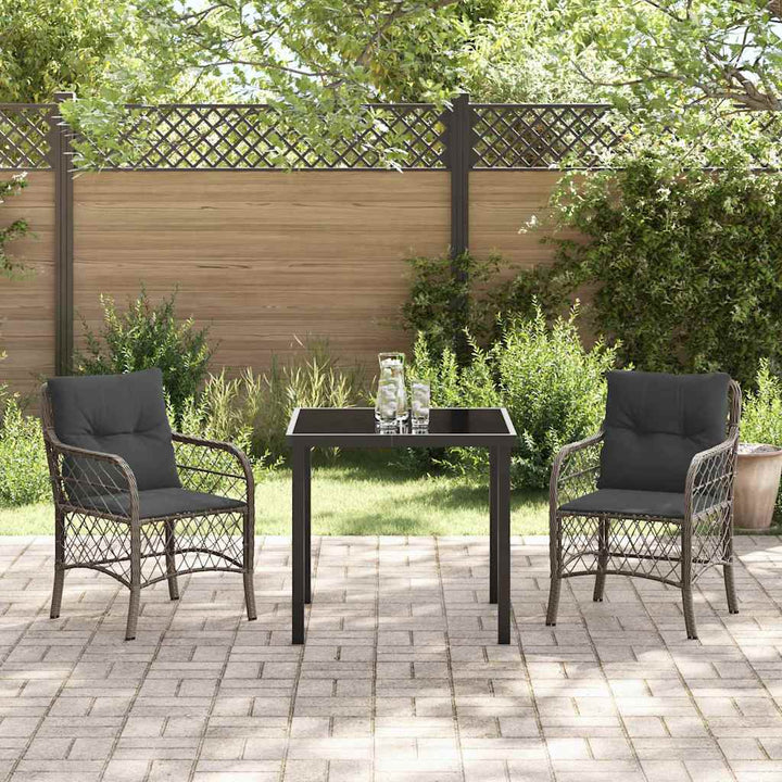 Have Spisebordssæt med pude 3 pcs Grå polyrattan