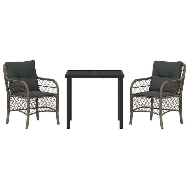 Have Spisebordssæt med pude 3 pcs Grå polyrattan