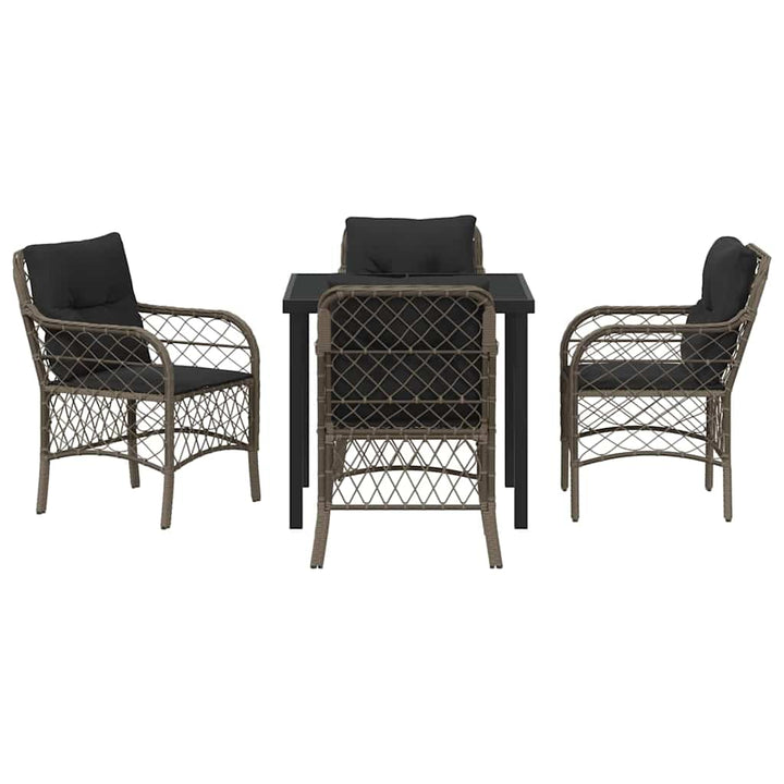 Have Spisebordssæt med pude 5 pcs Grå polyrattan