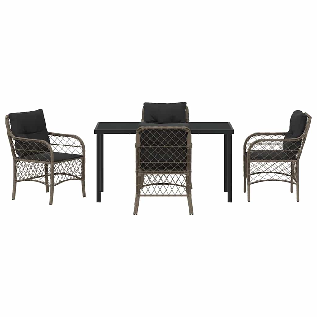 Have Spisebordssæt med pude 5 pcs Grå polyrattan
