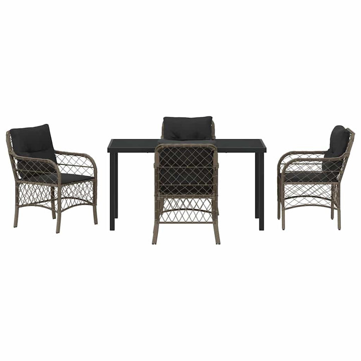 Have Spisebordssæt med pude 5 pcs Grå polyrattan