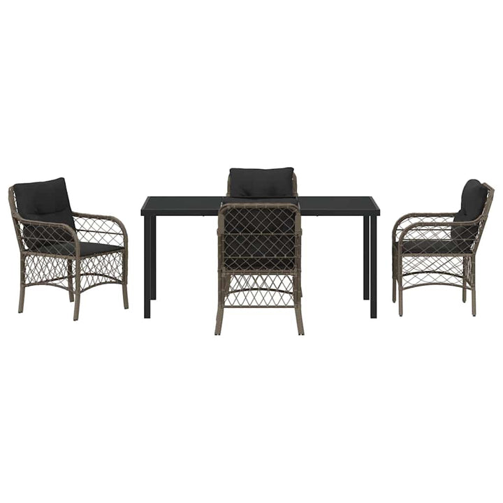Have Spisebordssæt med pude 5 pcs Grå polyrattan