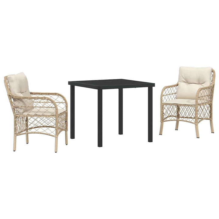 Have Spisebordssæt med pude 3 pcs Beige polyrattan