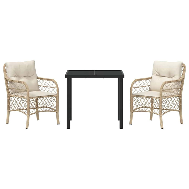 Have Spisebordssæt med pude 3 pcs Beige polyrattan