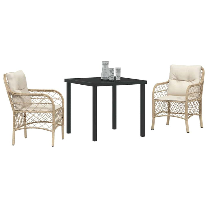 Have Spisebordssæt med pude 3 pcs Beige polyrattan