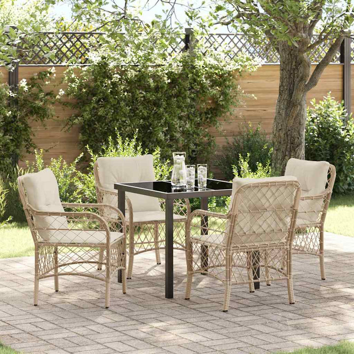 Have Spisebordssæt med pude 5 pcs Beige polyrattan