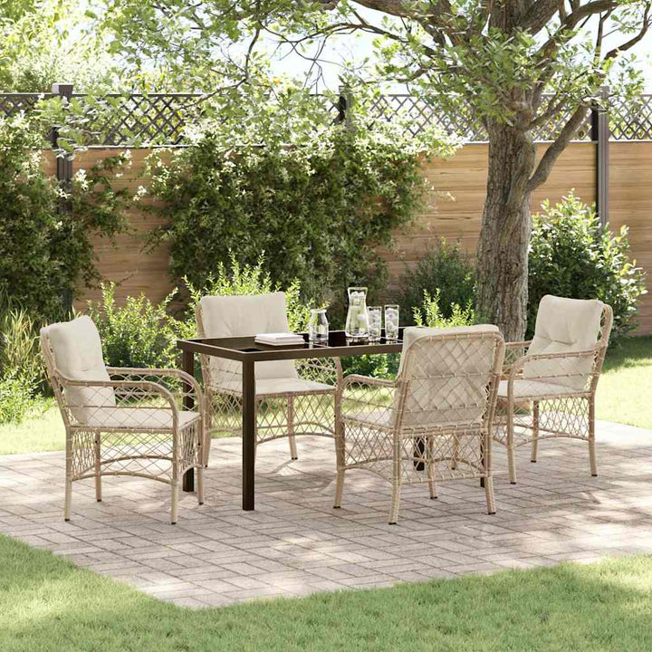 Have Spisebordssæt med pude 5 pcs Beige polyrattan